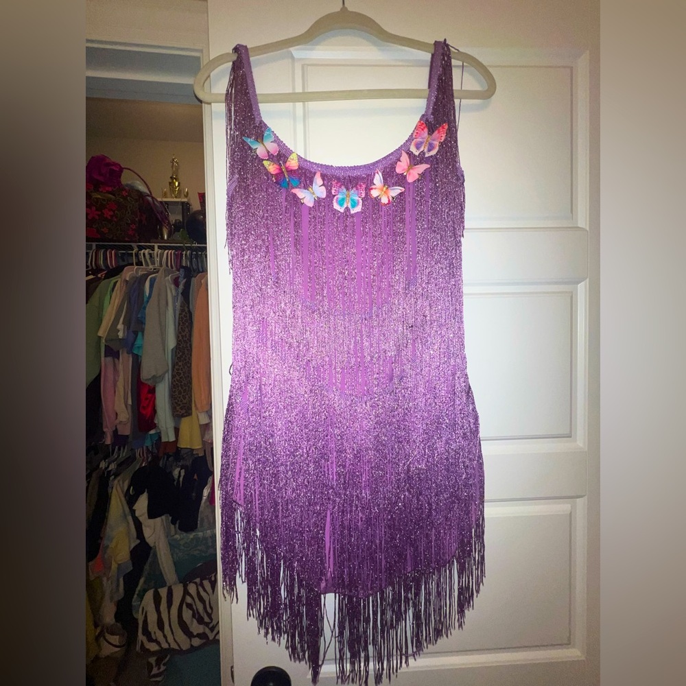 PURPLE FRINGE DRESS ERAS TOUR TAYLOR SWIFT